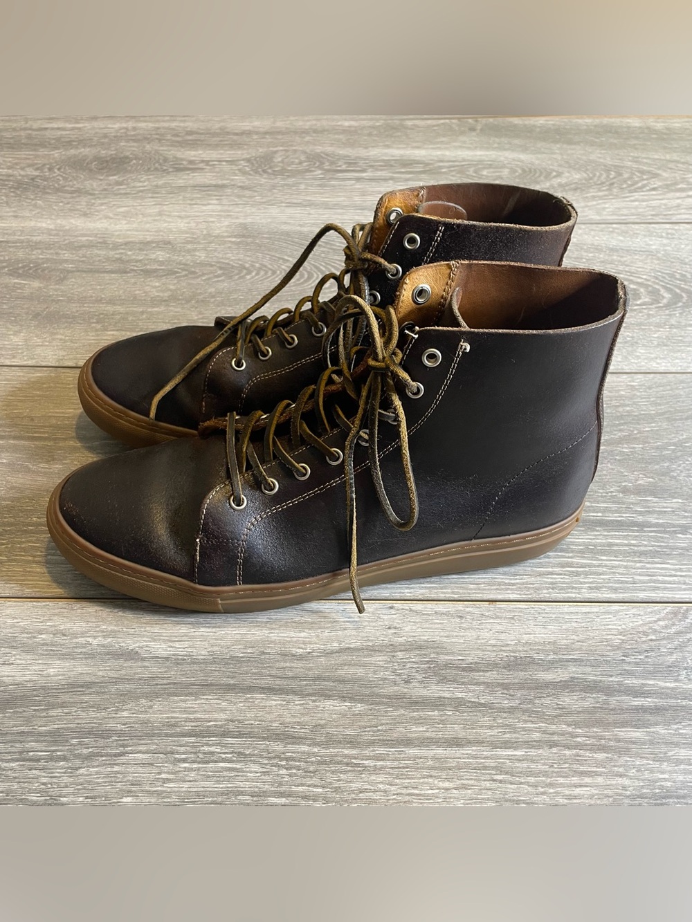 Thursday Boot Co Everyday High Top Sneaker Espresso Brown Leather Gum Sole Sz 10